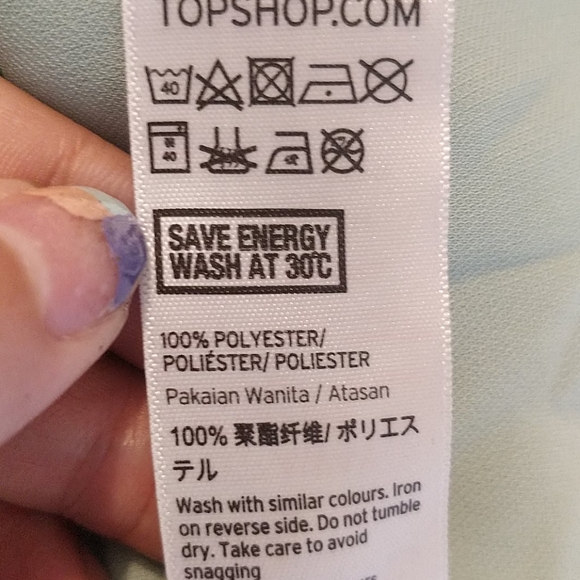 TOPSHOP Mint Chiffon Double Strap Camisole - Picture 7 of 9